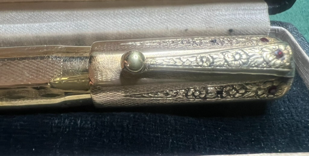 🔴 WATERMAN'S CHISELS AND STONES Einziehbarer Füllfederhalter, funktioniert, Vintage D 