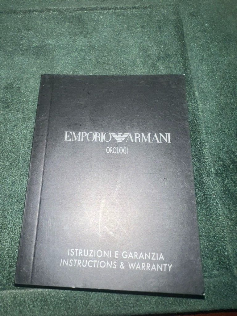 🔴 EMPORIO ARMANI box scatola orologio istruzioni garanzia e contro scatola