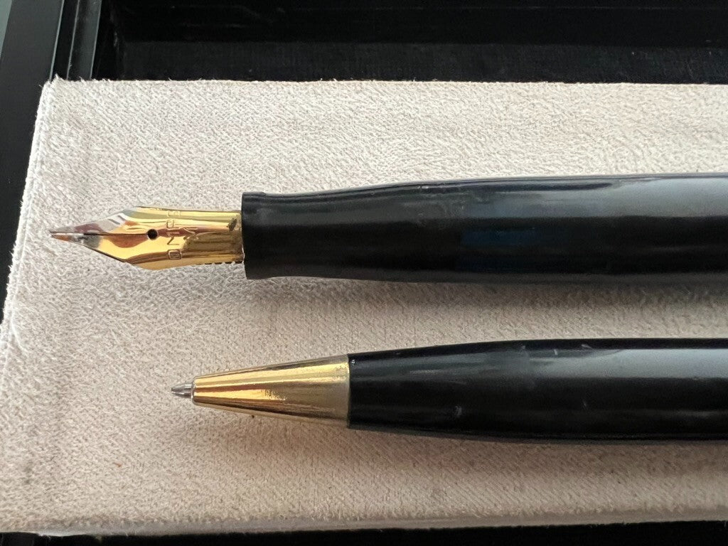 🔴 OMAS EXTRA Füllfederhalter/Kugelschreiber, schwarz, Vintage, Schreibtisch G 