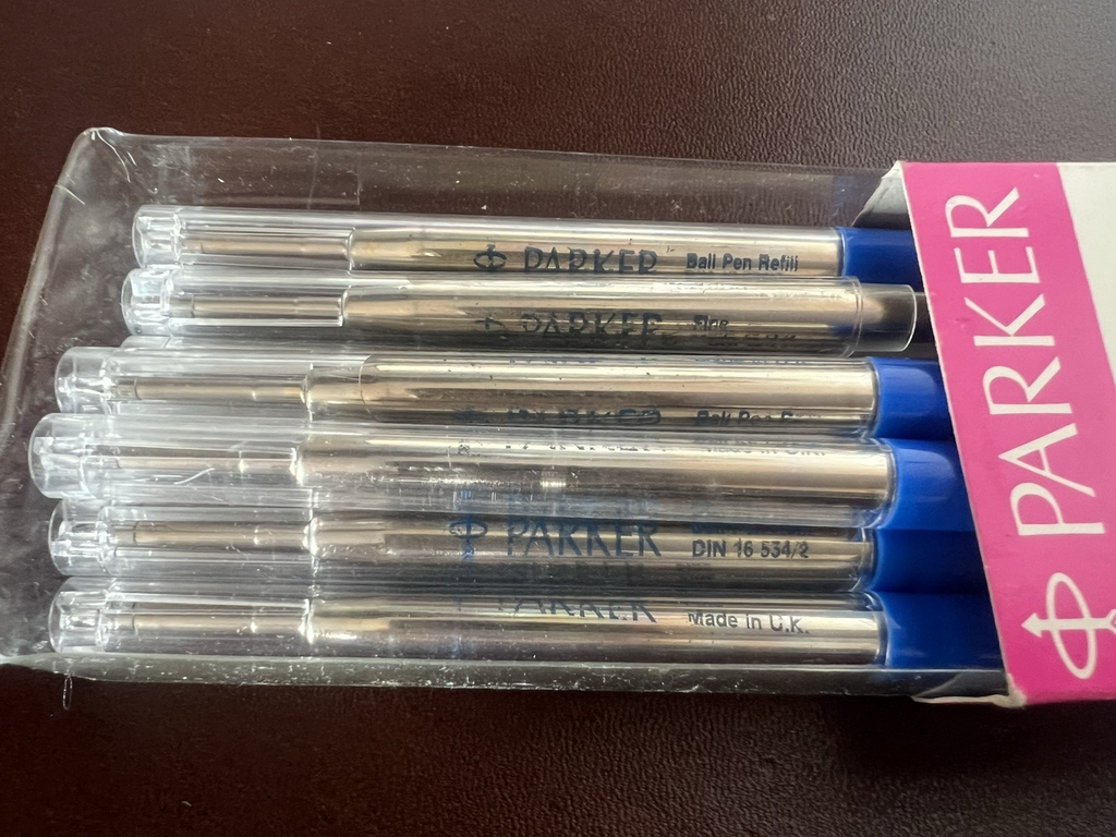 🔴 PARKER refill penna Standard BLU F lotto 8 pezzi BALLPEN ricarica ricambio