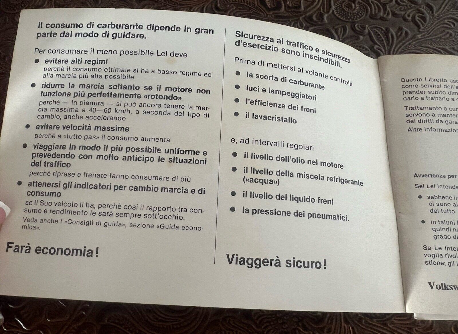 Volkswagen Jetta Booklet Car Use Maintenance Italian Original Vintage Retro