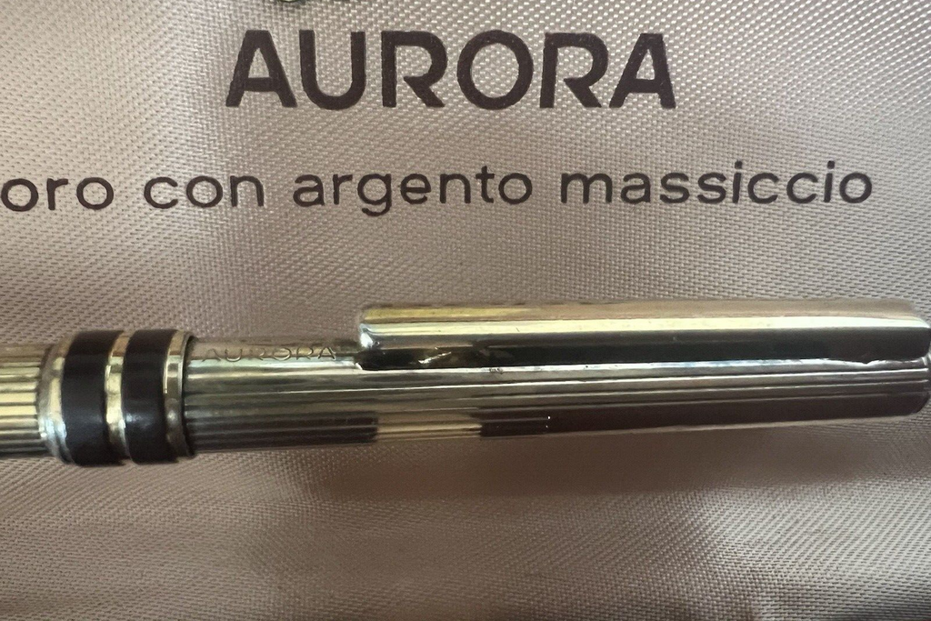 Aurora Stylo-Plume Sphère Marco Polo Argent 925 Doré Vernis Marron 9 