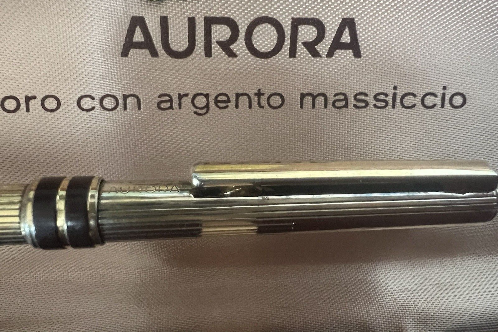 Aurora Stylo-Plume Sphère Marco Polo Argent 925 Doré Vernis Marron 9 