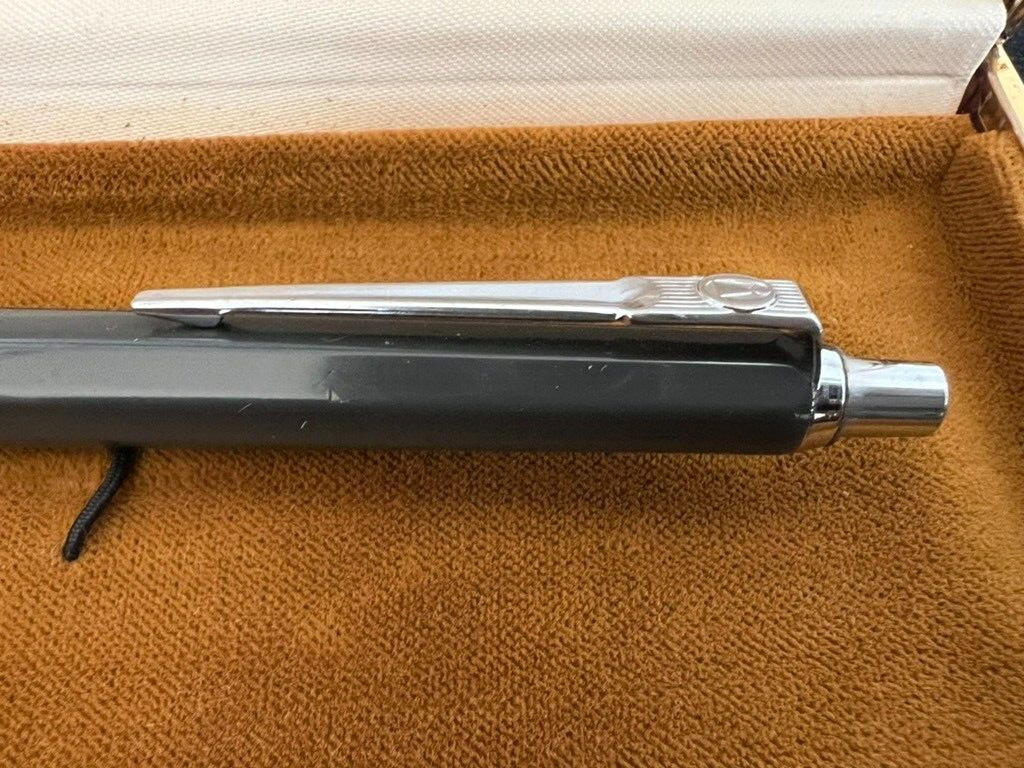 Ballograf Stylo-Plume Sphère Période Bouton Automatique Gris Chrome Vintage 8