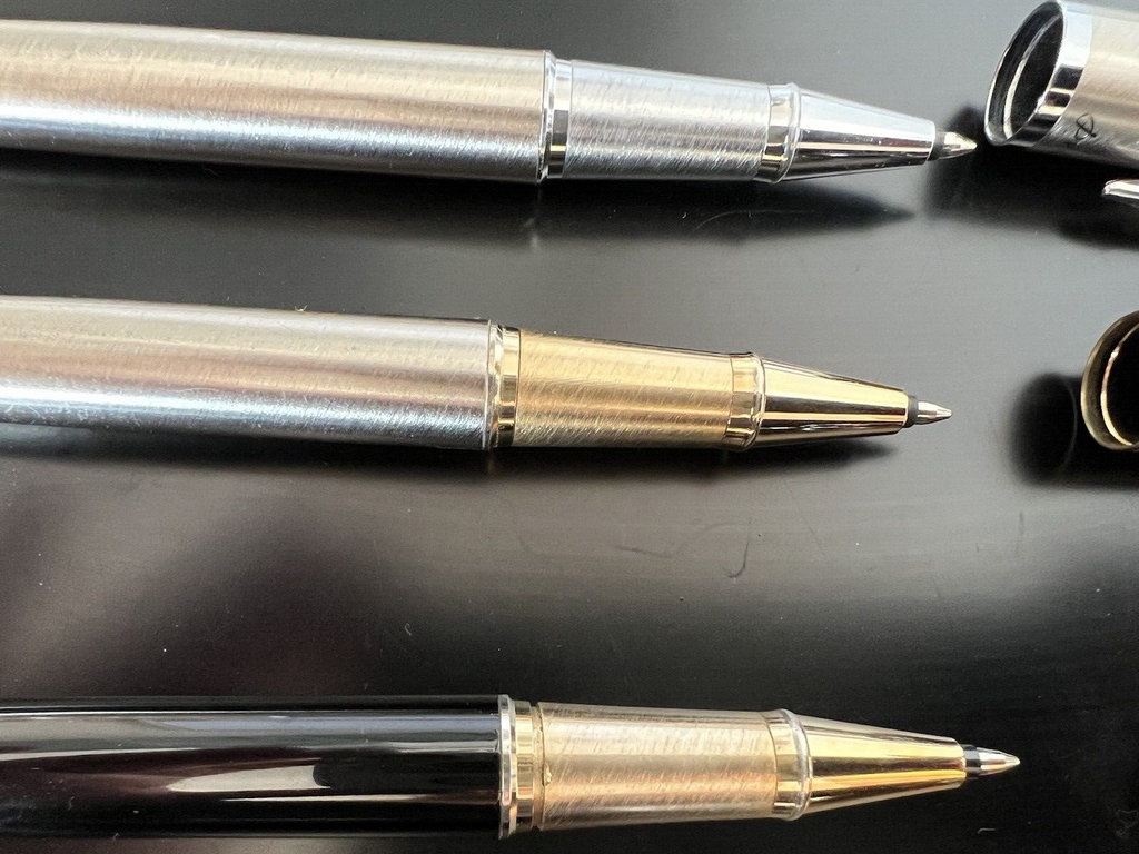 Parker Penne Sphère Et Stylo à Plume Im Laque Noir-Bleu Chrome 4 Scrivono