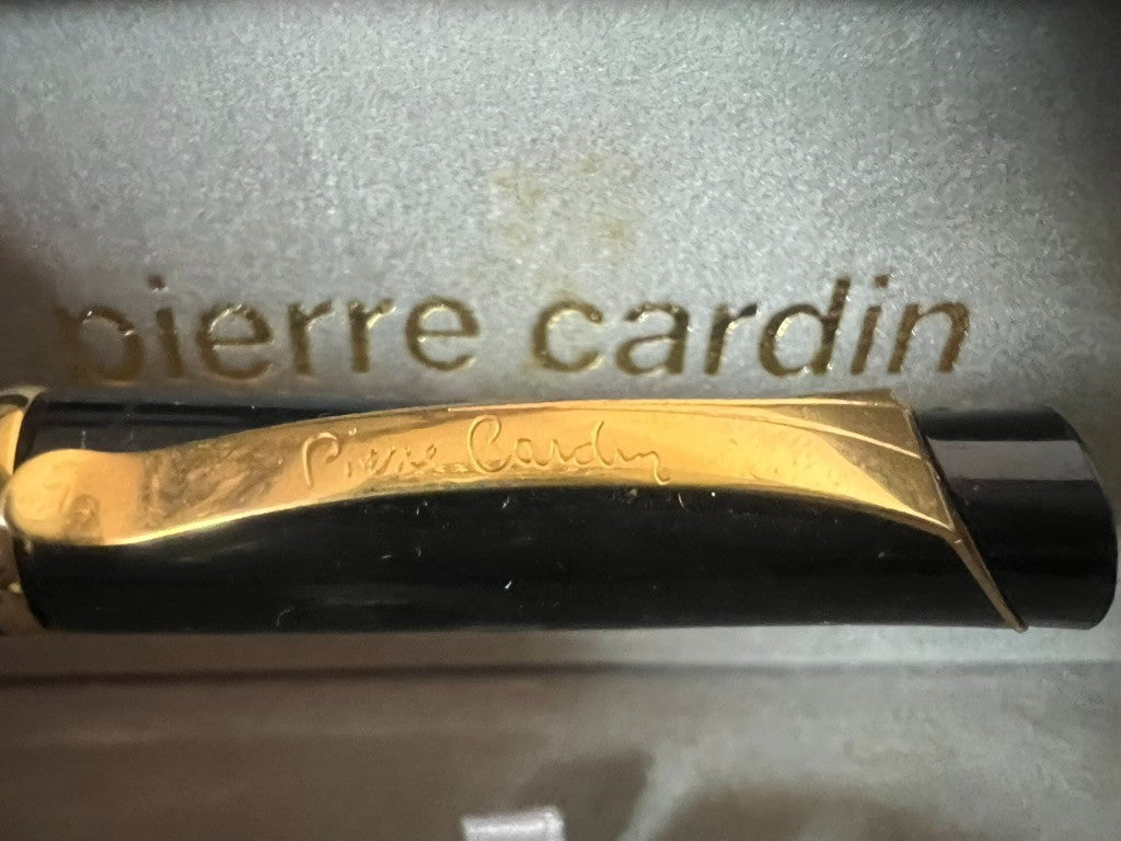 🔴 PIERRE CARDIN penna stilografica nera pennino laminato oro M con astuccio