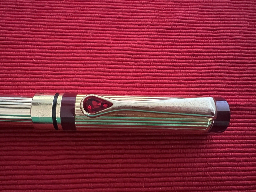 🔴 Vintage RED Drop Iridium Point 7 Patronen Gold Füllfederhalter 