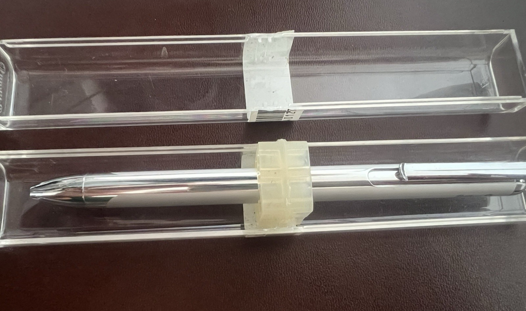 🔴 PELIKAN penna sfera V10 a scatto scrive finitura argento vintage astuccio NOS