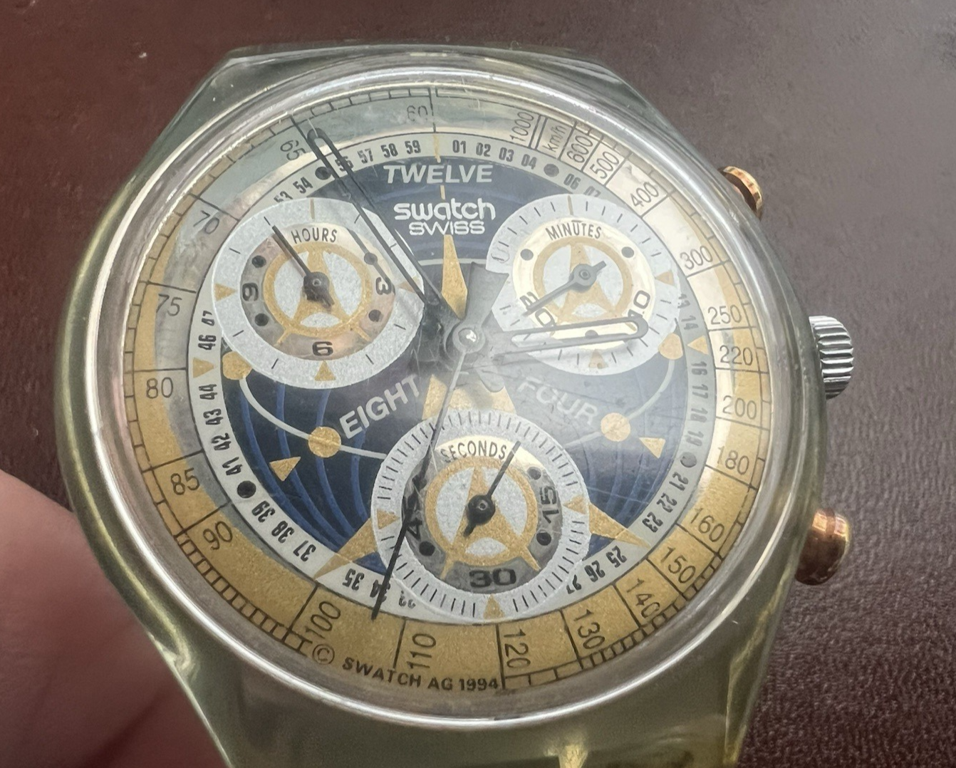 🔴 SWATCH orologio polso chrono LA REINE prochaine quarzo cinturino a molla