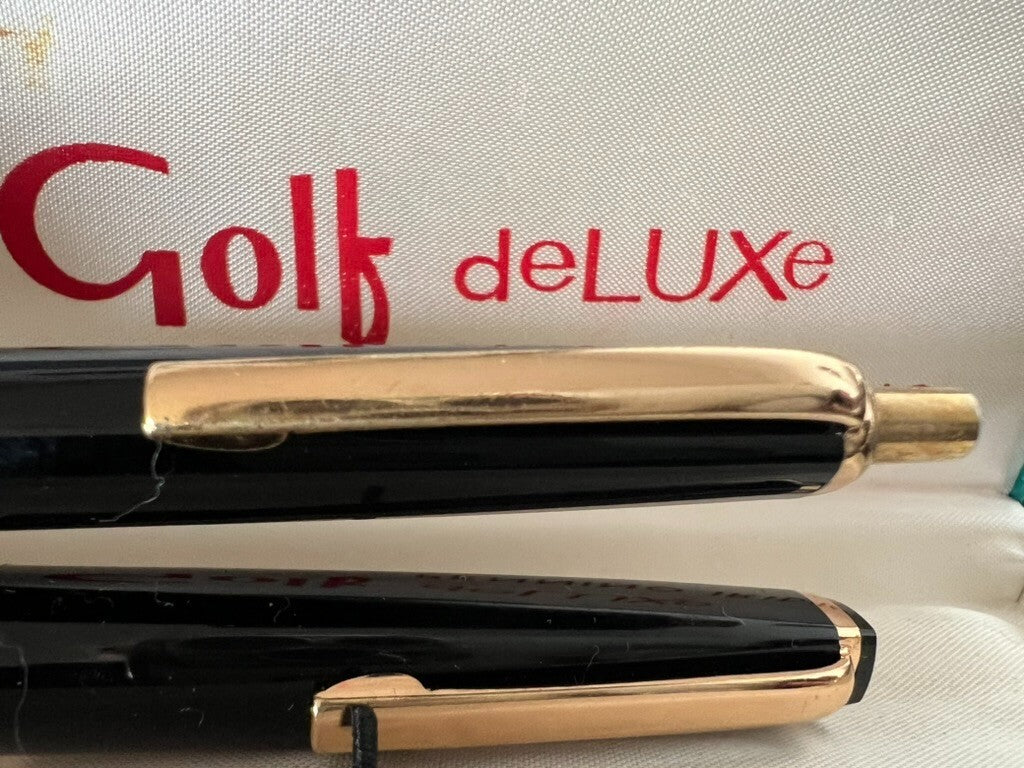🔴 GOLF Deluxe Kolben- und Kugelschreiber mit Vintage-Etui 