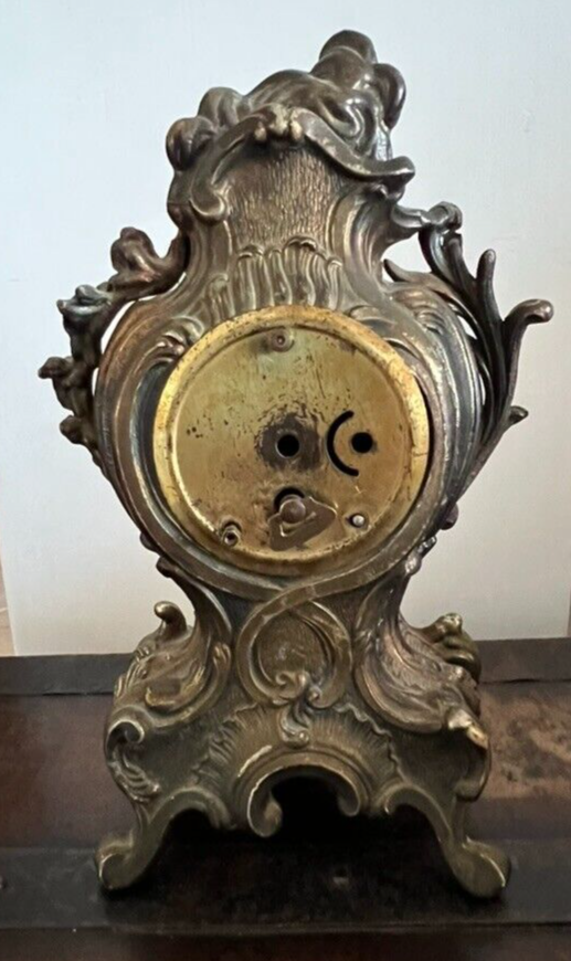 🔴 GA. BON cassa orologio tavolo rame bronzato massiccio L12 h23 ricambi vintage