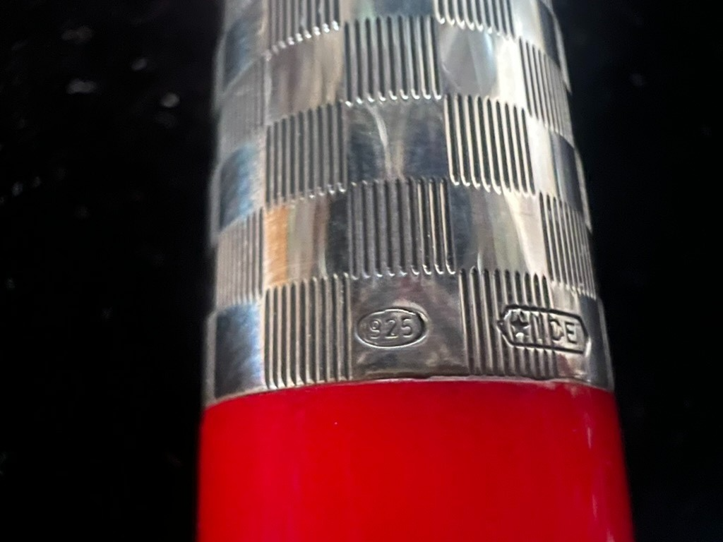 🔴 DELTA penna stilografica Alfa Romeo Giulietta rossa Argento 925 e ORO 18 KT M