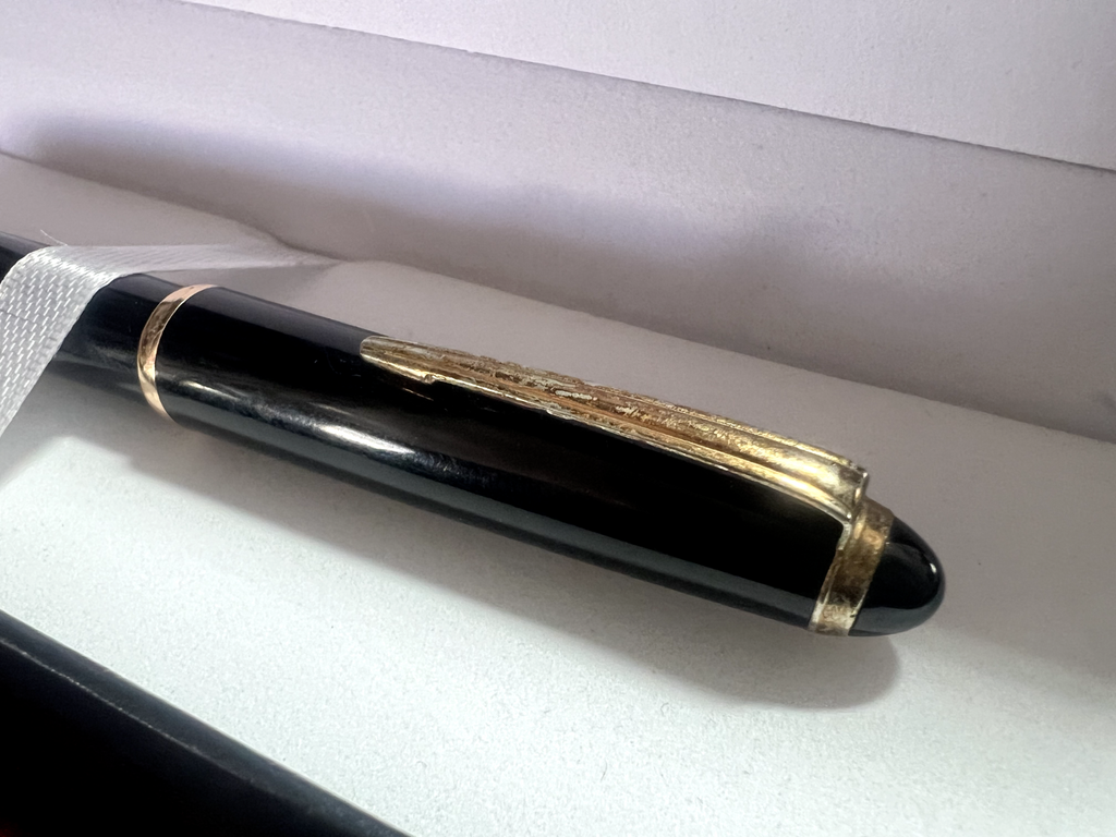 🔴 STAEDTLER penna stilografica PISTONE nera dorata pennino laminato oro vintage
