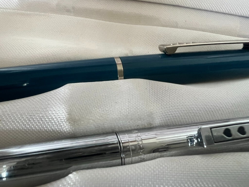 Papermate Stylo-Plume Sphère Et Crayon Mécanique Bleu Chrome Vintage 