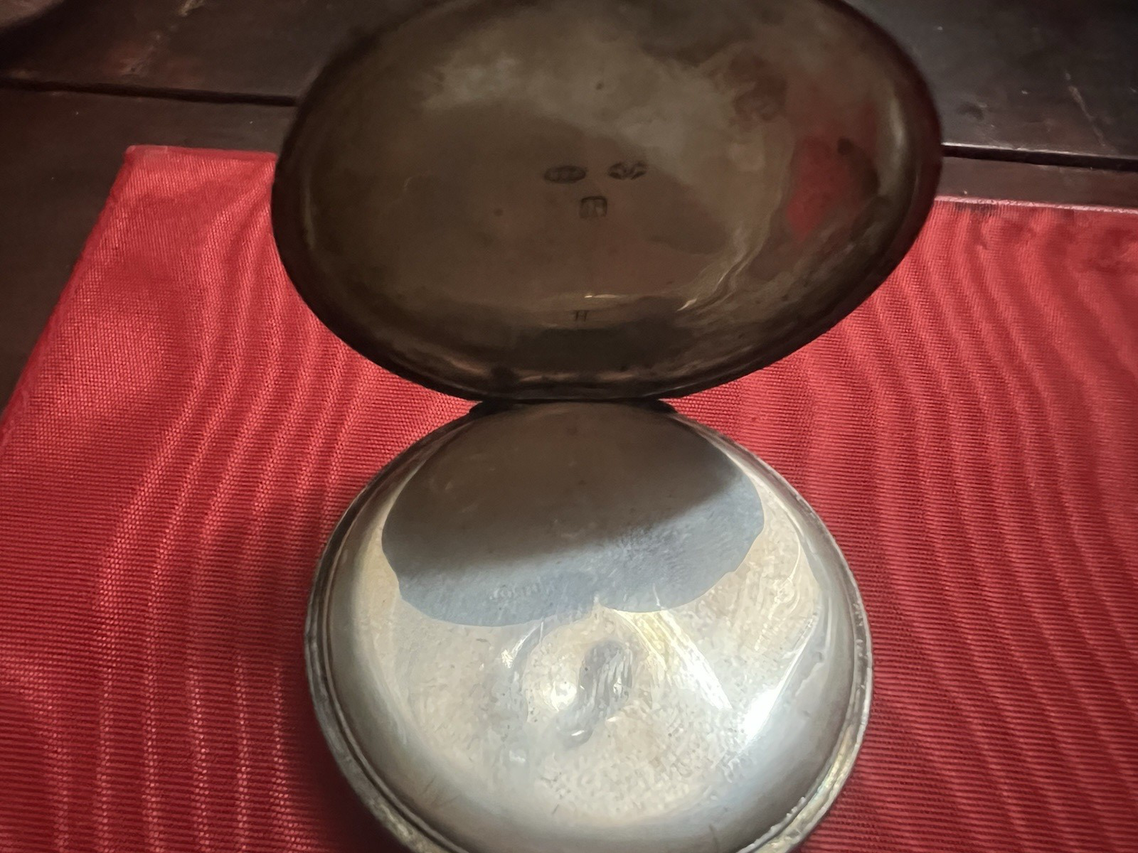 🔴 Orologio tasca ARGENTO 800 occhio di bue funziona raro vintage