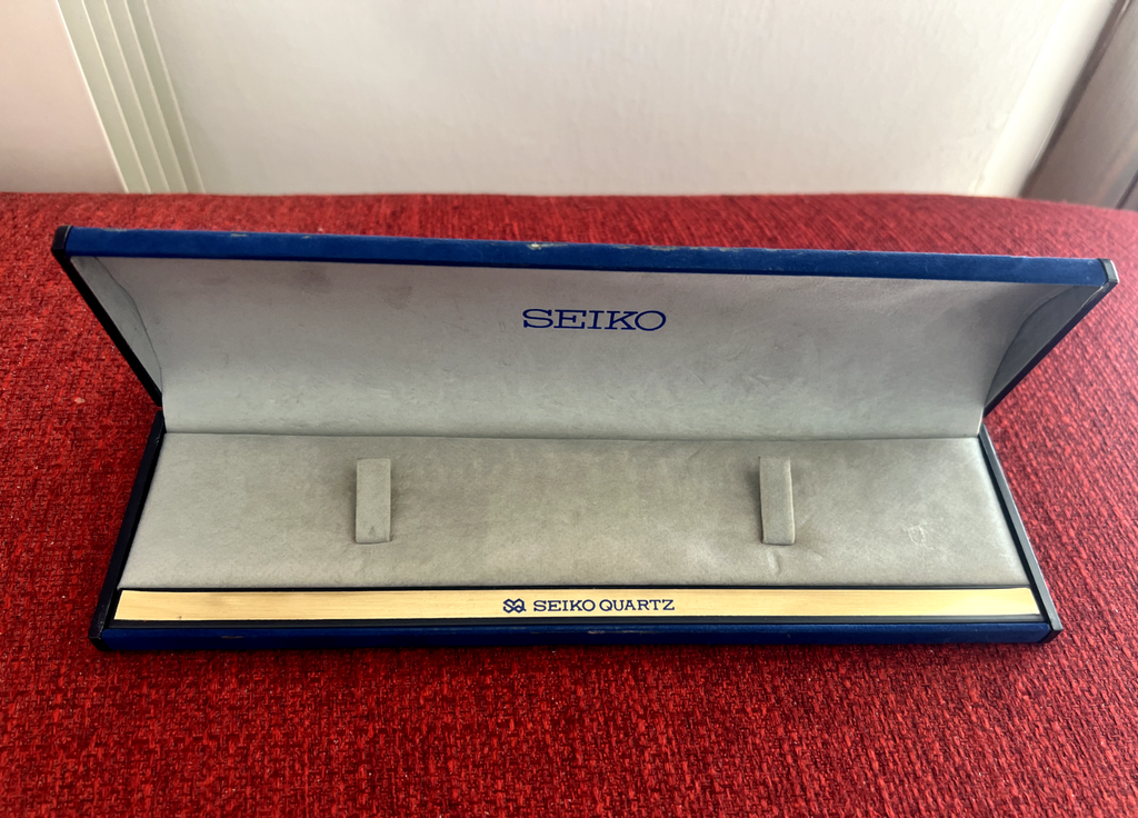 🔴 SEIKO box scatola orologio al quarzo cofanetto custodia vellutino vintage