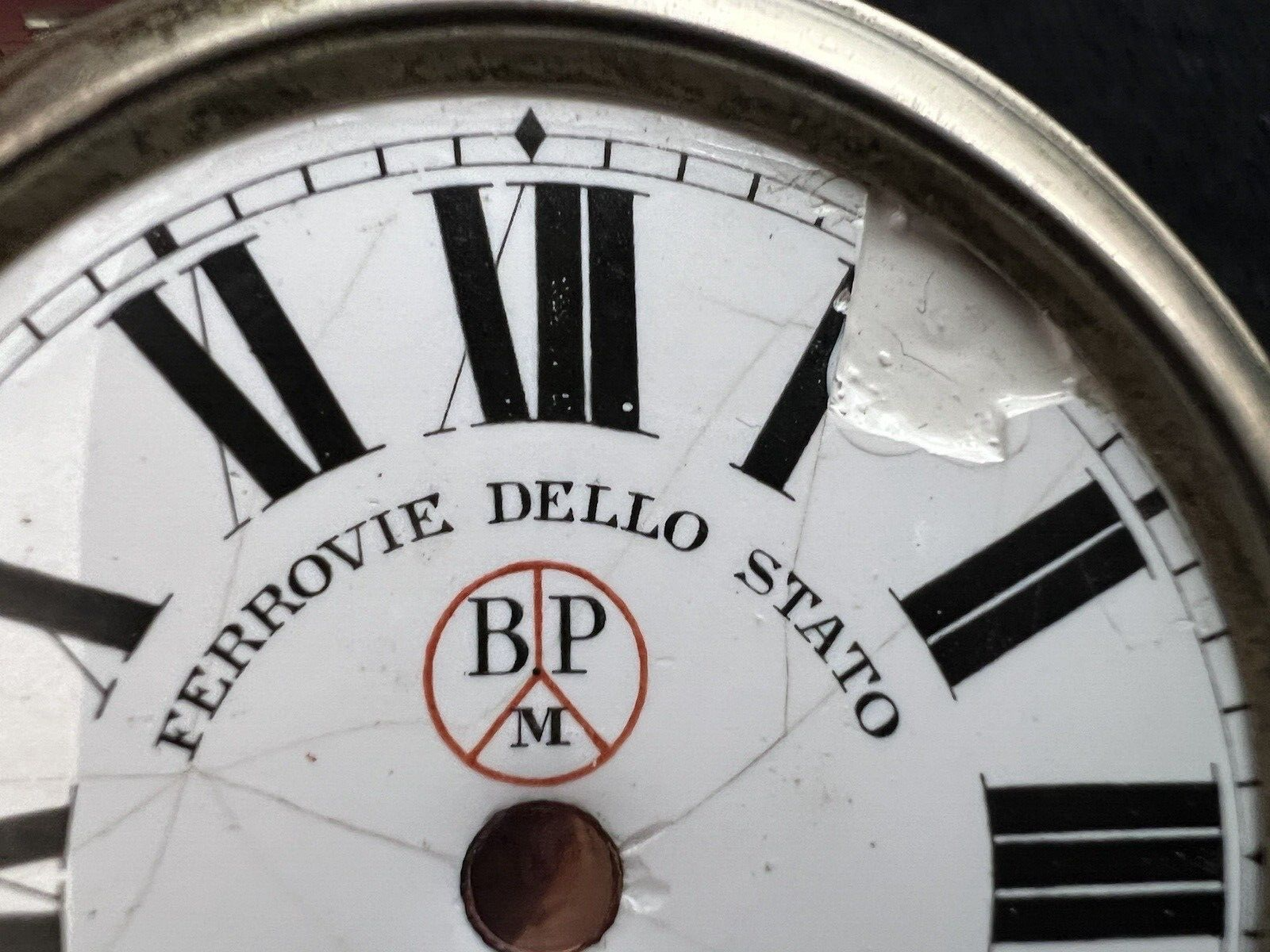 🔴 ROSSKOPF quadrante orologio tasca FERROVIE STATO da revisionare parti vintage