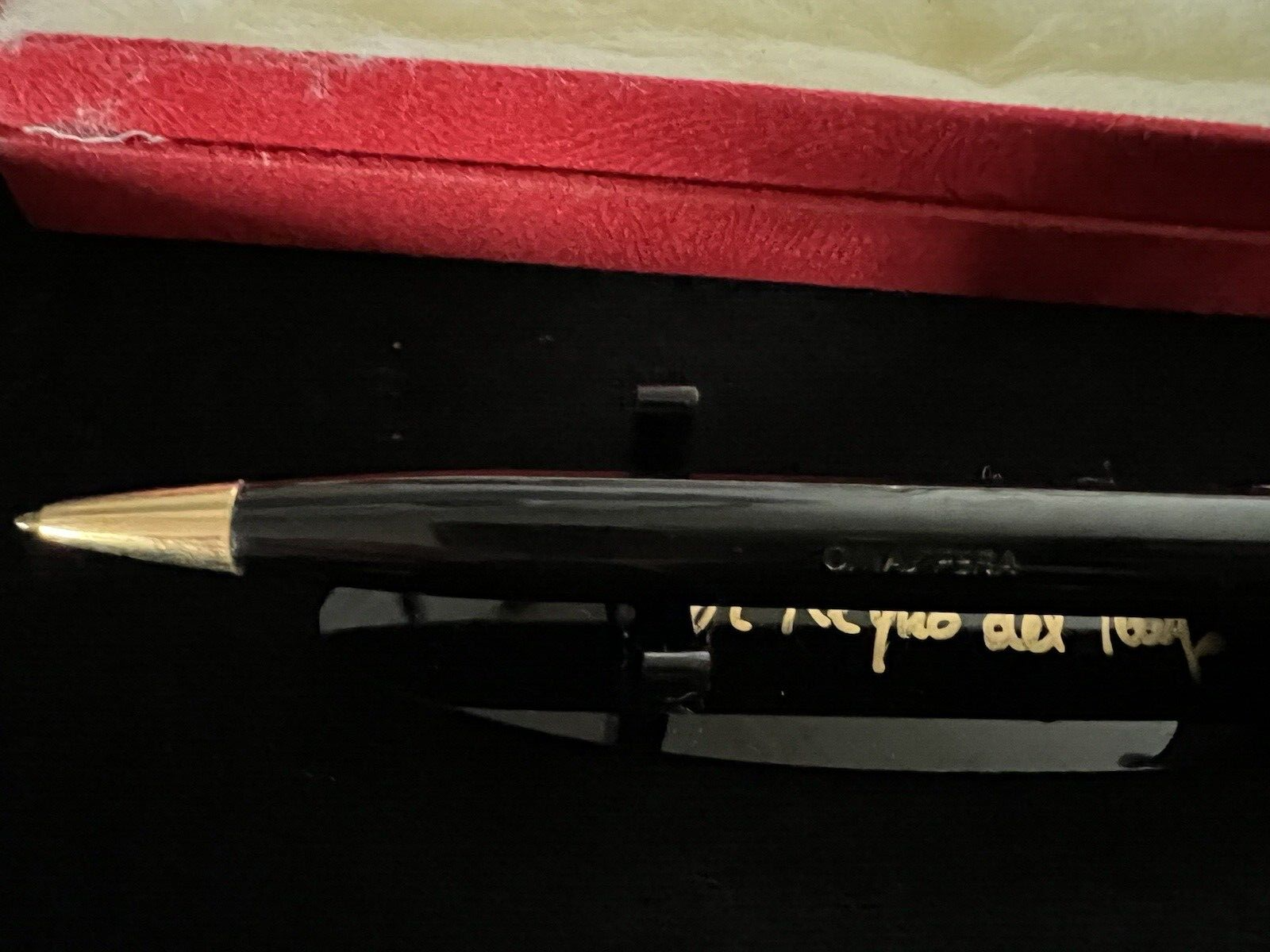 🔴 OMAS schwarzer Schreibtischfüller mit Ständer, schreibt Vintage A 