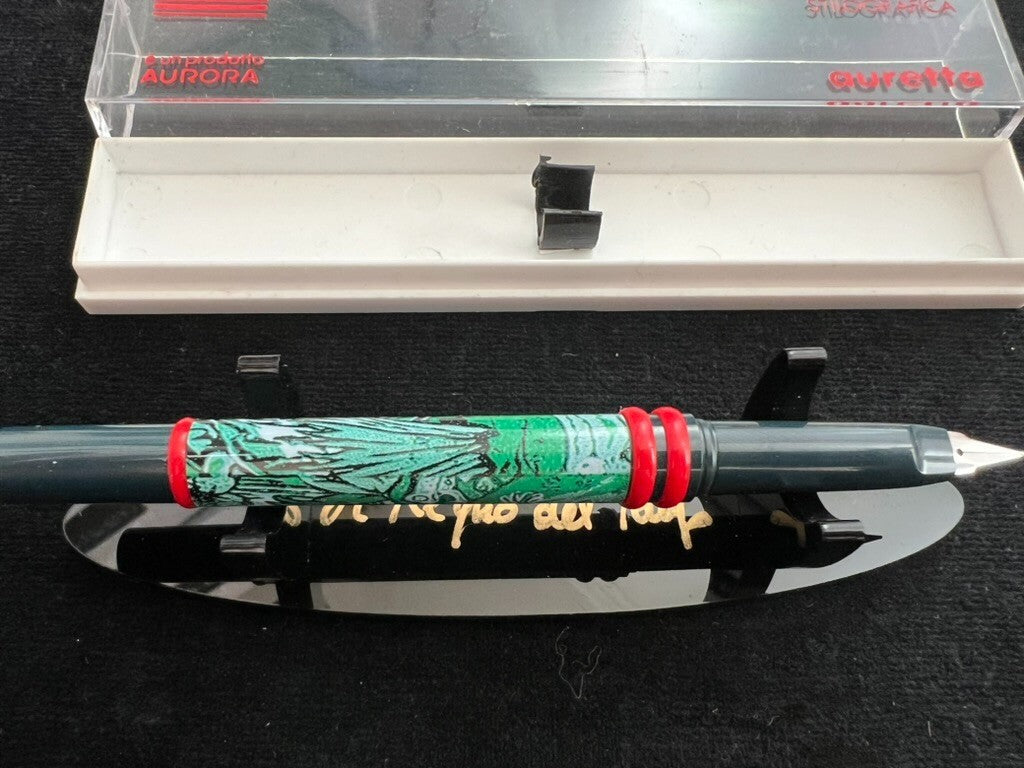 Auretta Stylo-Plume Stylo à Plume par Aurora Jungle Feuille Cartouches Cru '70