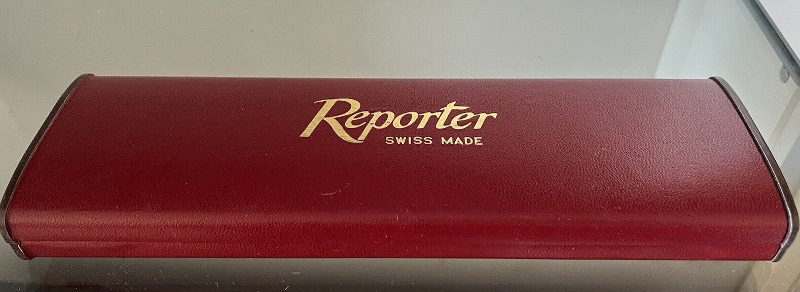 🔴 REPORTER box scatola orologio cofanetto custodia pelle vellutino vintage