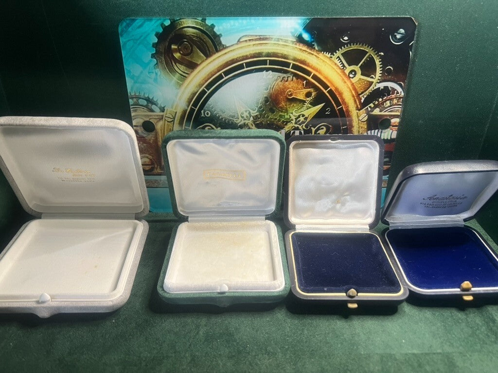 🔴 Scatole gioielli ciondoli orecchini gemelli astucci lotto 4 Pz vintage