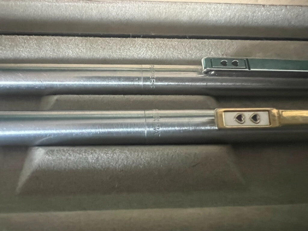 Papermate Penne Sphère Métal Dorées Set Complet Scrivono Vintage