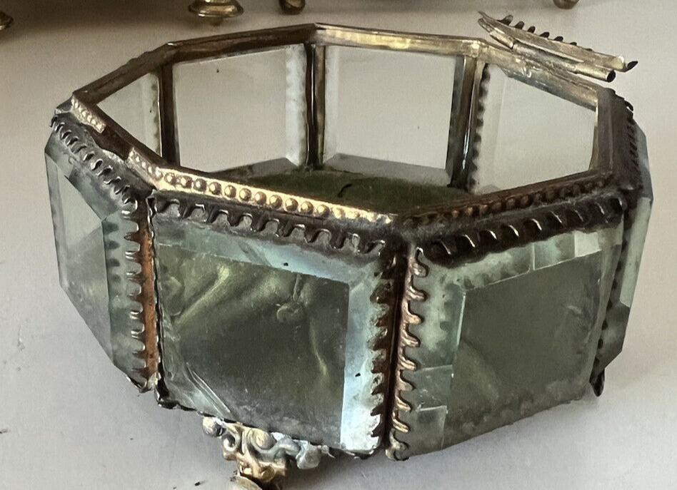 🔴 Espositore orologio tasca bronzo cofanetto porta gioie portagioielli antico