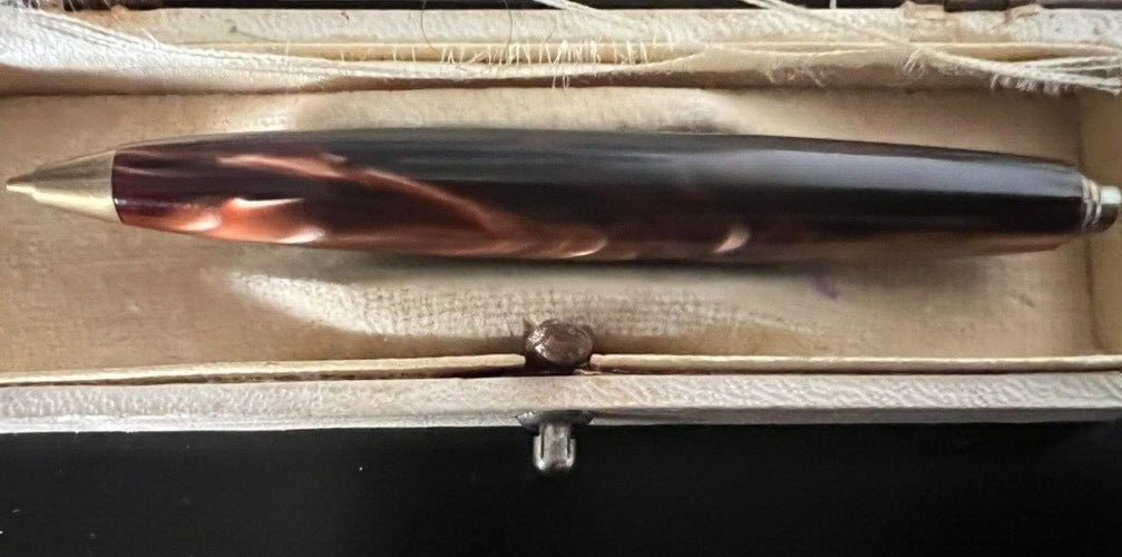 Stylo-Plume à Bille Marbré Irisé Bombée Écrit Vintage Années 1970 