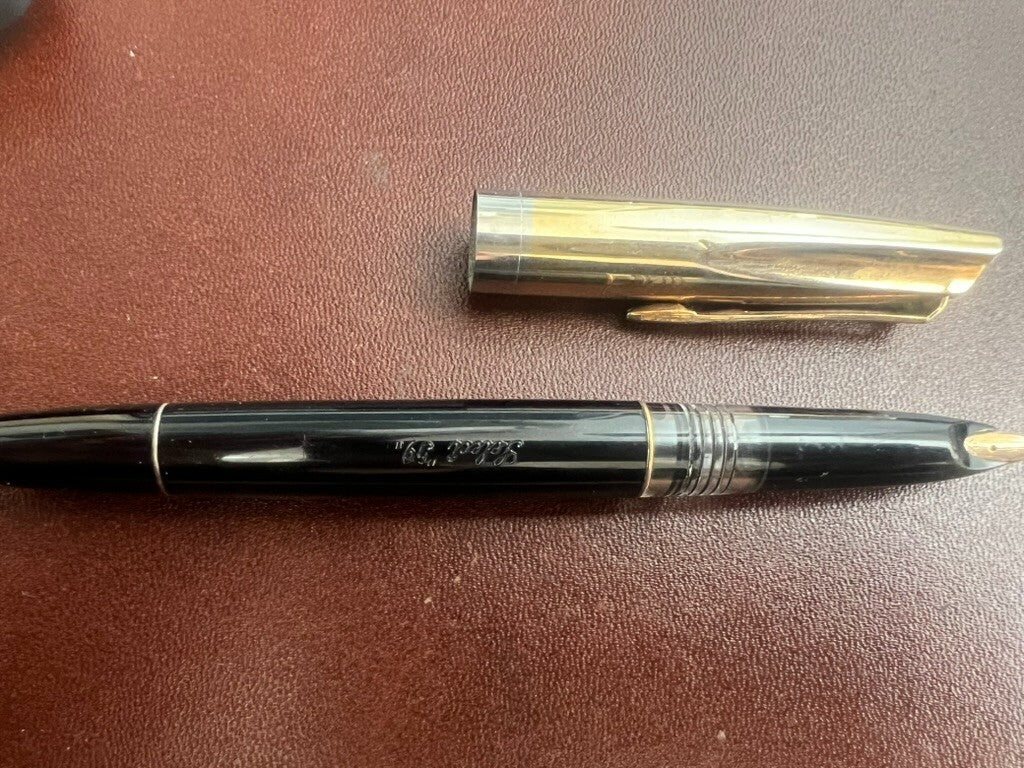 🔴 SELECT penna stilografica 59 a pistone pennino ORO 14 K scrive vintage