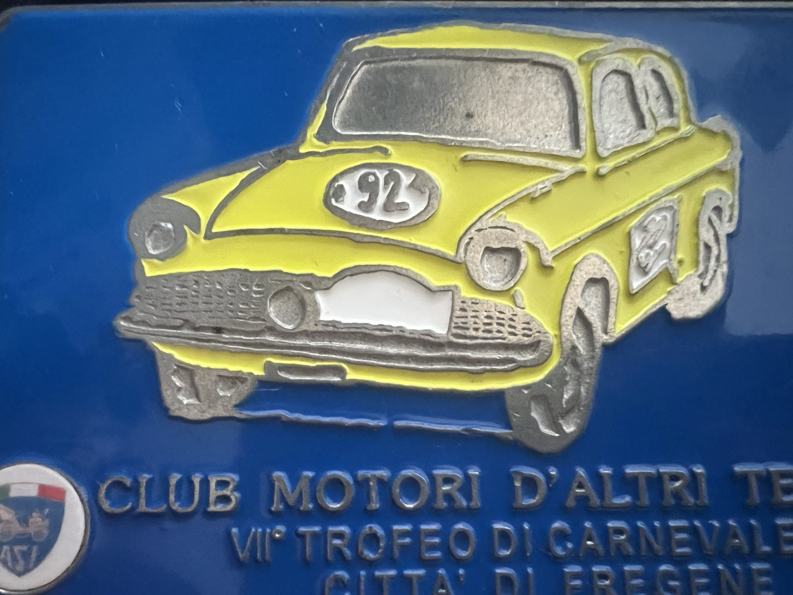 🔴 Trofeo auto ASI CLUB MOTORI D'ALTRI TEMPI Carnevale Fregene 2006 CAR BADGE
