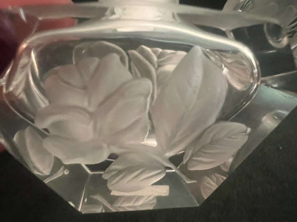 Thème Porte- Parfum Essenza Verre Bord Biseauté Rose Marguerite h11,5 Wc 2 Pcs 