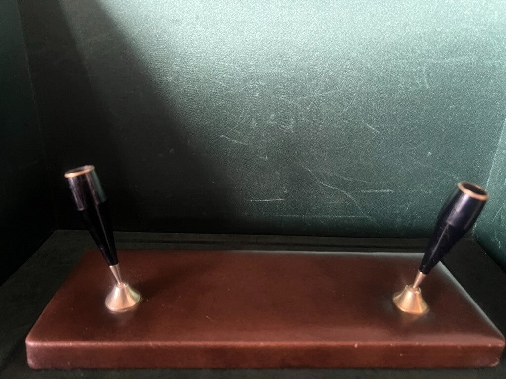 🔴 Stiloforo base penna stilografica sfera PELLE portapenna scrivania vintage