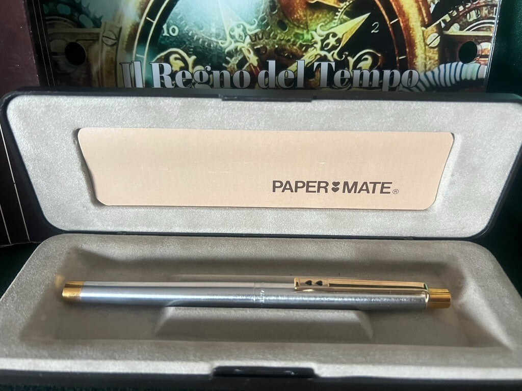 Papermate Pen Fountain Pen Chrome Pen (M) Charger Pencil Case Vintage