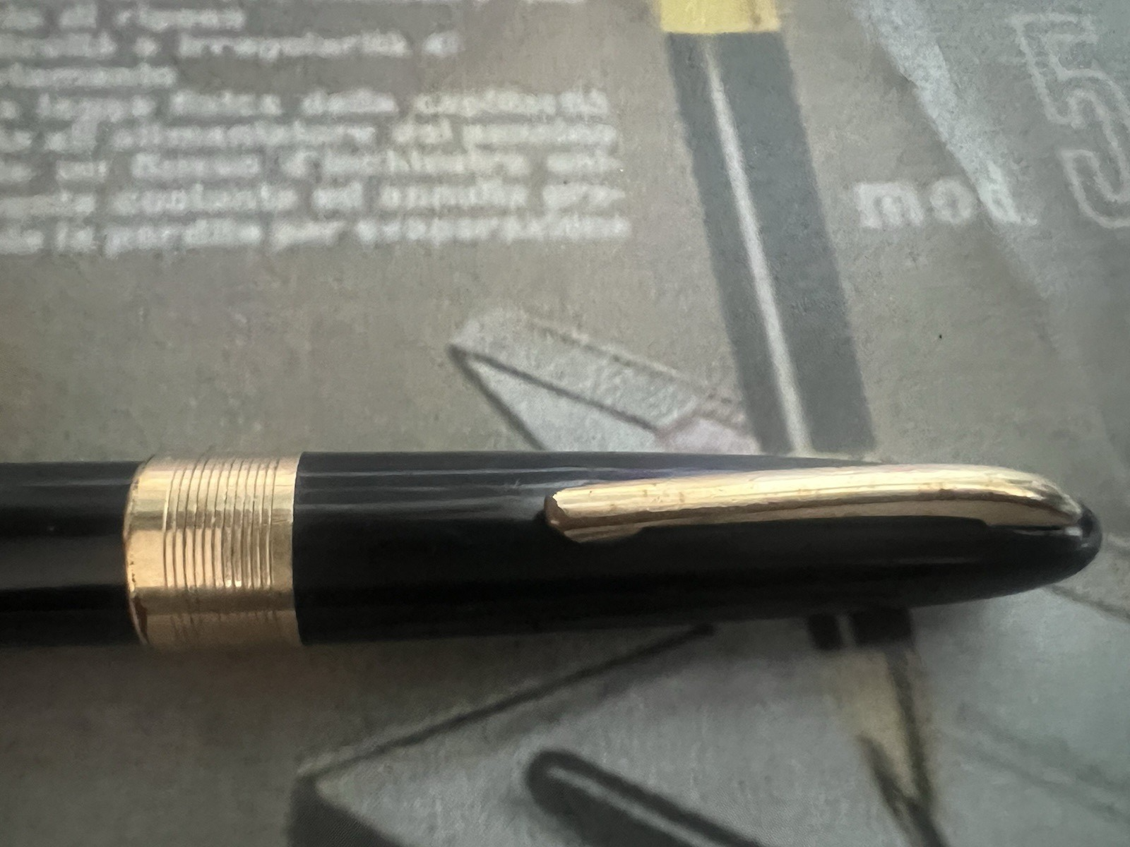 Pen Co Stylo-Plume Stylo à Plume de Diamant Or 14 KT Vintage Penco D