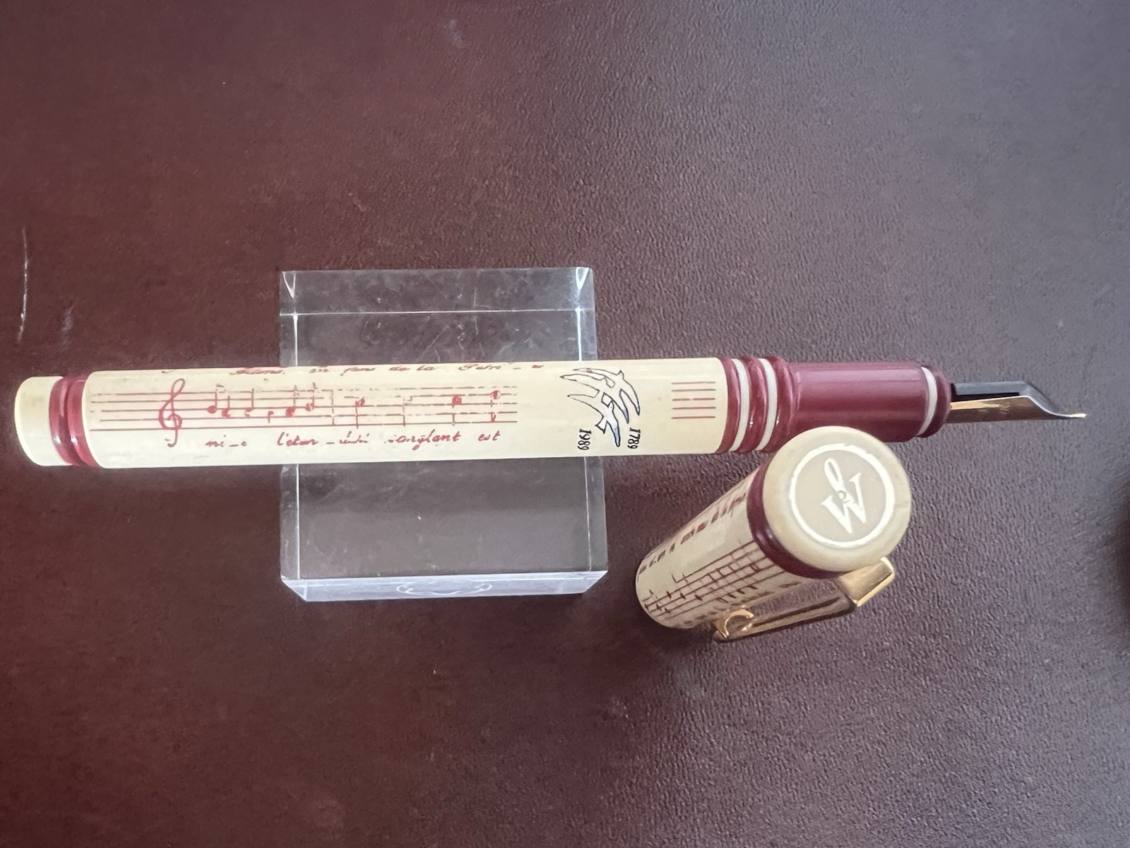 🔴 WATERMAN penna stilografica Marseillois theatres pennino F vintage
