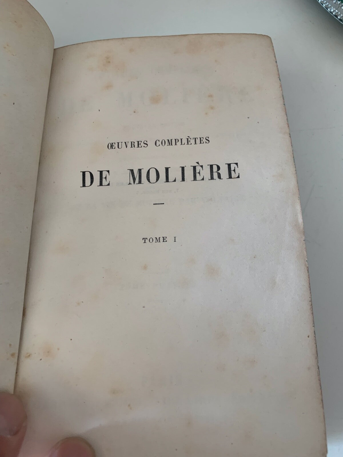 🔴 OUVRES COMPLETES De Moliere 1 volume by Voltaire antique book 1890 