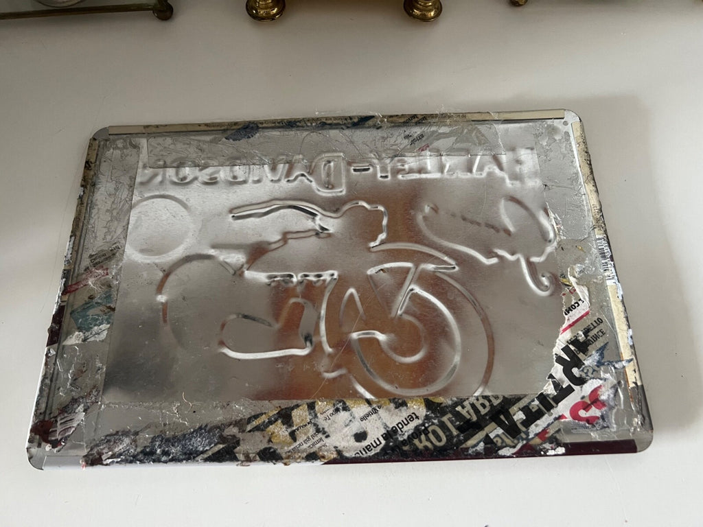 🔴 HARLEY DAVIDSON 750 Hathead targa, pubblicità display latta vetrina vintage