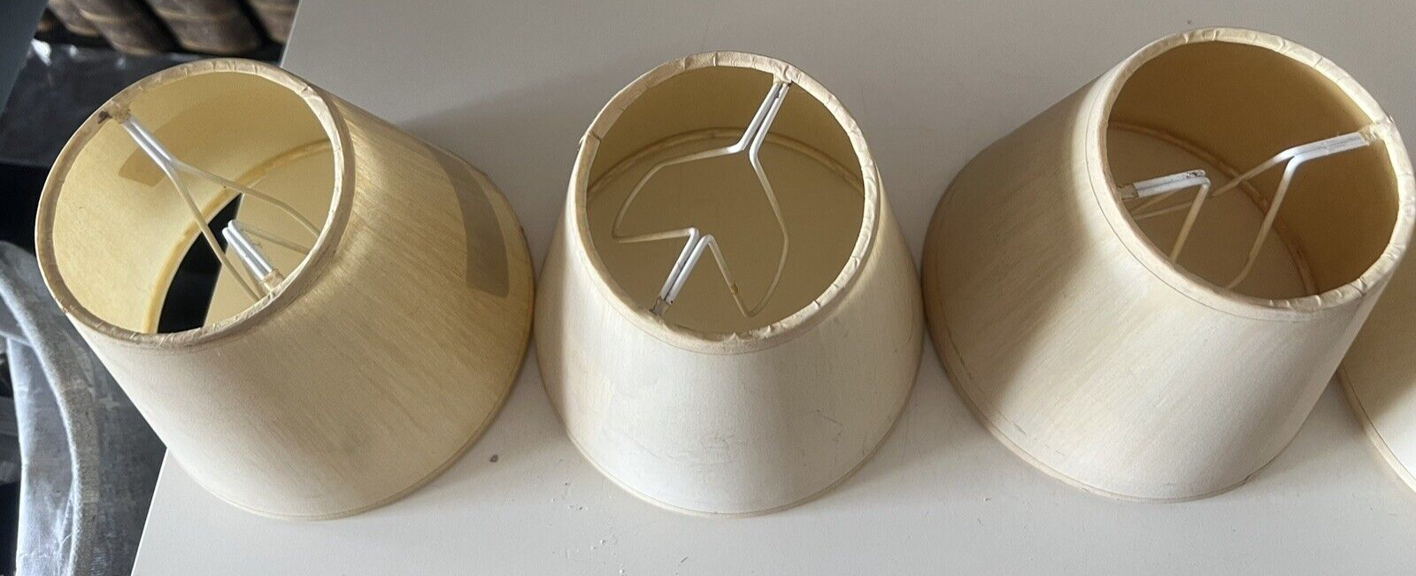 🔴 paralumi PLISSE' per lampada, lume beige campana beige 5 PEZZI