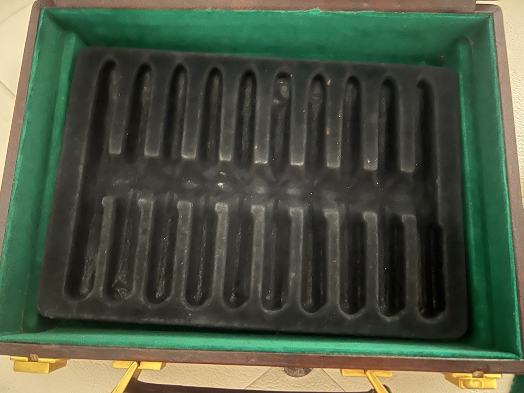 Valise Penne Exposition Porte-Stylo Cuir Interne Velours 2 Sections Vintage 