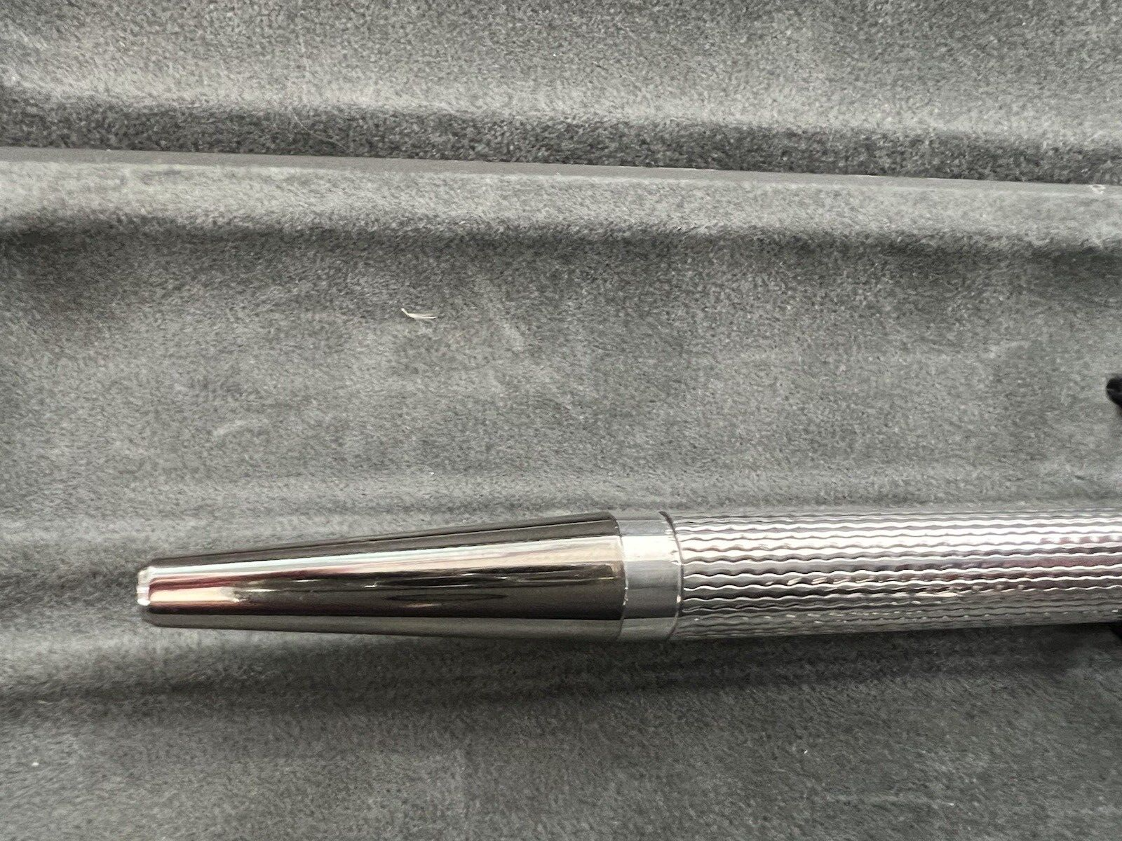 🔴 VILLE D'ARGENT Kugelschreiber 925 SILBER gemeißelte guillochierte Wellen MONTER 1994 