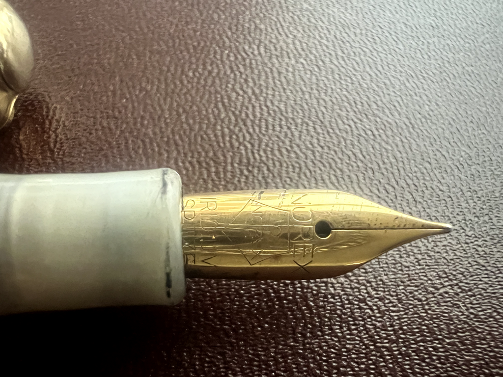 Stilus Stylo-Plume Stylo à Plume Celluloid Nacre Stylo Plume F Écrit Vintage
