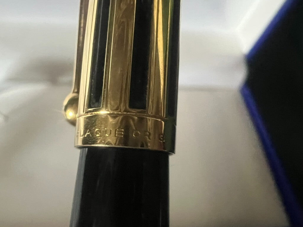 🔴 WATERMAN penna sfera Night and Day placcata oro con finestre concave scrive