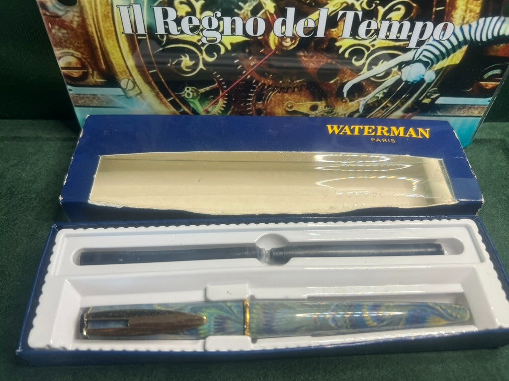 🔴 WATERMAN penna stilografica Reflex verde pennino F vintage garanzia NUOVA