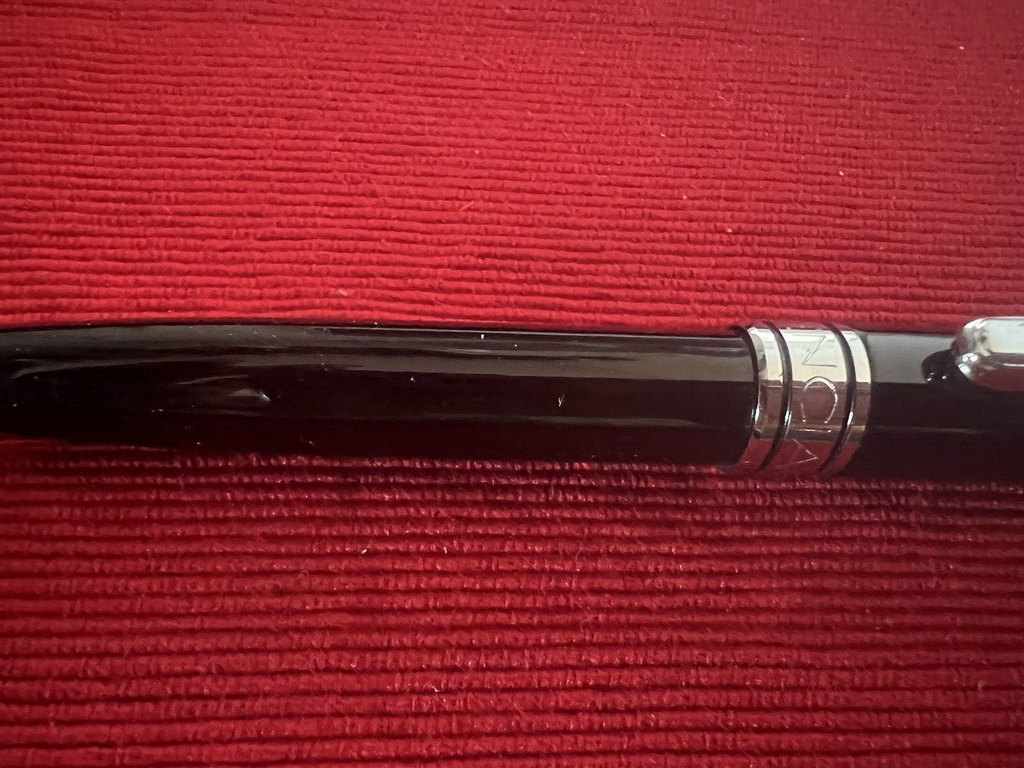 Balenciaga Stylo-Plume Sphère Laque Noire Profils Chrome Écrit Avec Boîte 