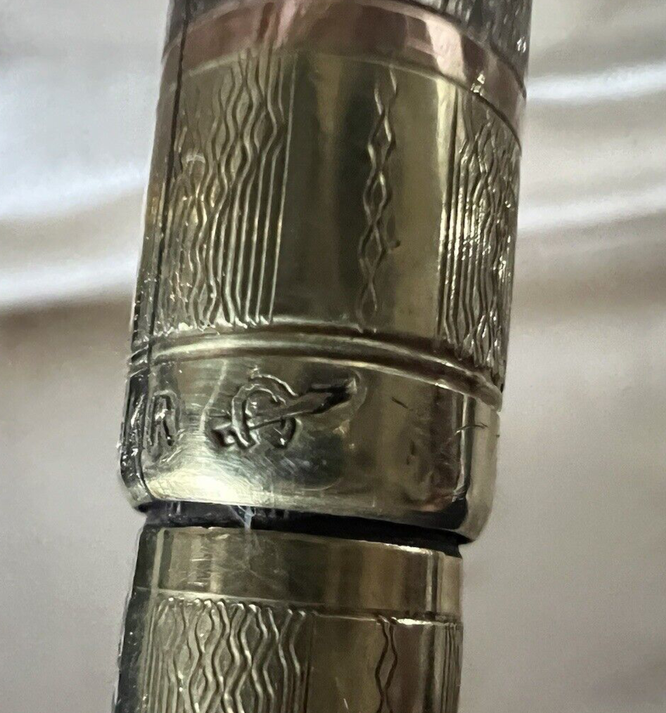 🔴 UNIVERSAL penna stilografica retrattile ORO ARGENTO funziona vintage