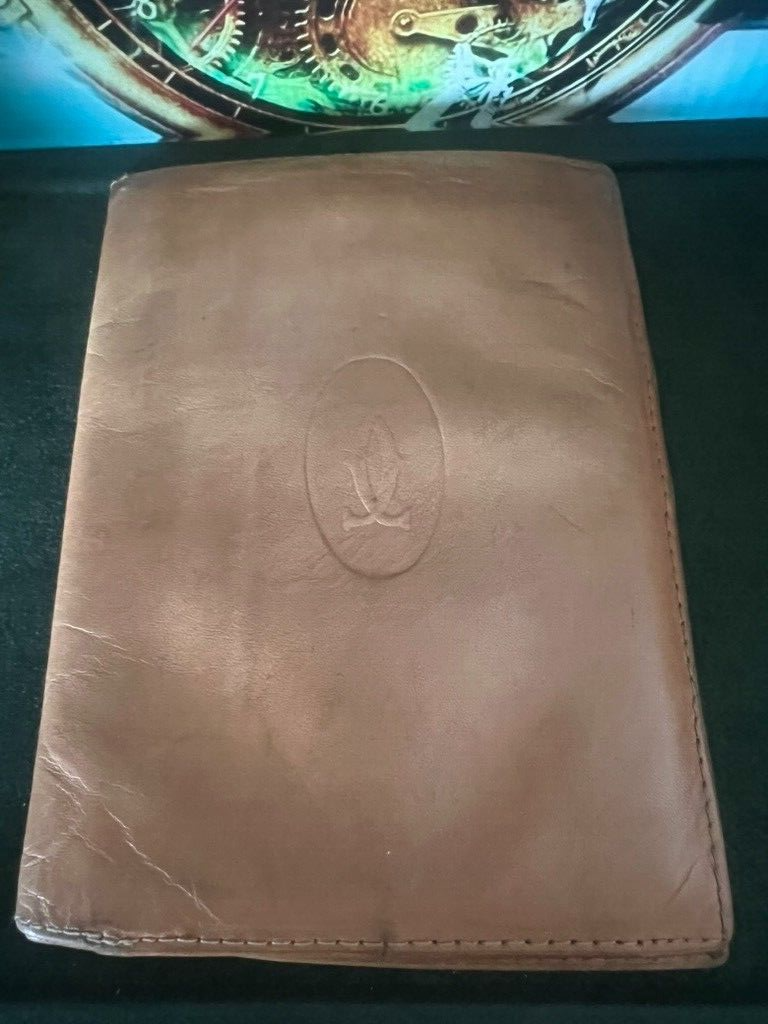 CARTIER Women's Wallet Document Holder Leather Flower ORIGINAL Vintage