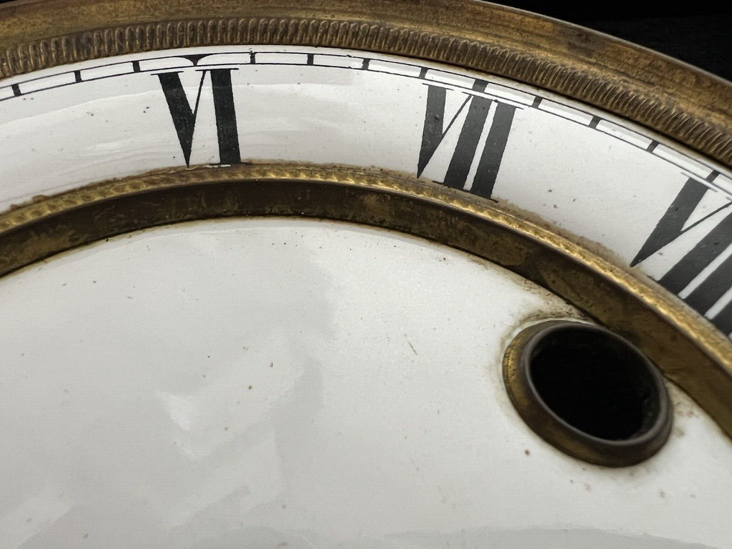 🔴 QUADRANTE orologio pendolo muro parete smalto doppio bordo ottone perni