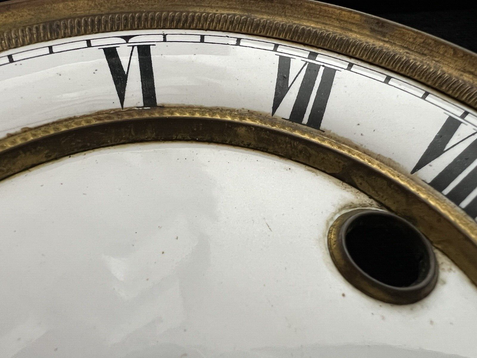 🔴 QUADRANTE orologio pendolo muro parete smalto doppio bordo ottone perni