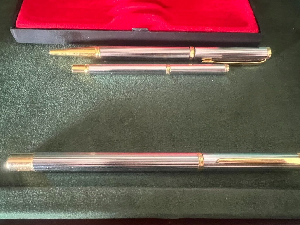 🔴 Penna stilografica e sfera mini e standard metallo cromate scrivono vintage