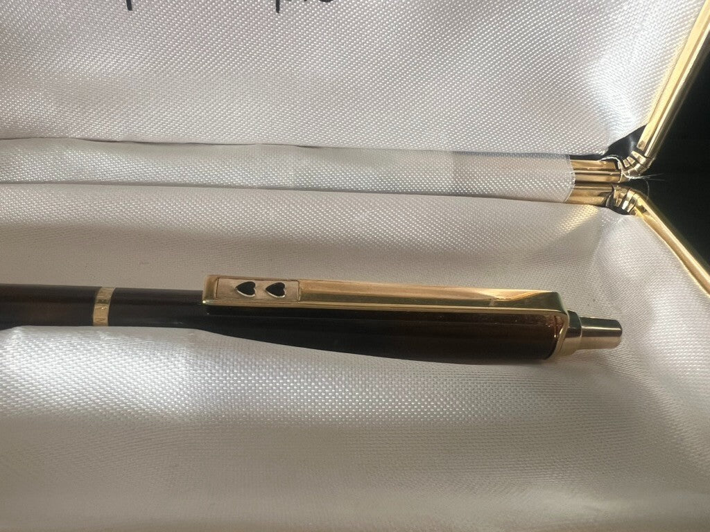 🔴 PAPERMATE penna sfera lacca marmorizzata profili dorati astuccio vintage